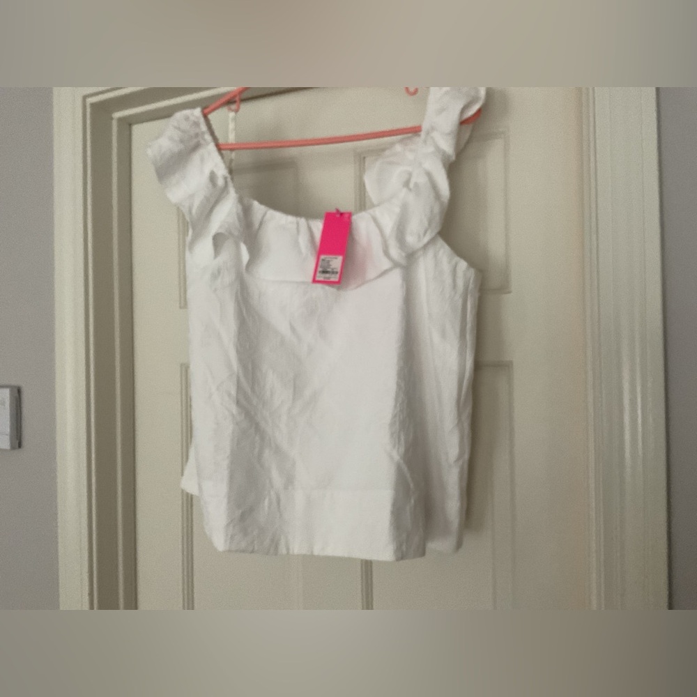 Lilly Pulitzer White Ruffle Top